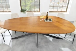 Massivholz Esstisch ORGANIC ARTWORK 240cm braun honey finish Akazie oval
