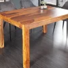 Massivholz Esstisch PURE 135cm braun Sheeshamholz stone finish einzigartige Maserung