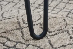 Massivholz Esstisch SCORPION 120cm braun Akazie schwarze Metallbeine Hairpin Legs Retro