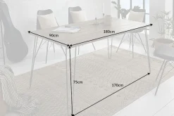 Massivholz Esstisch SCORPION 180cm braun Akazie schwarze Metallbeine Hairpin Legs Retro