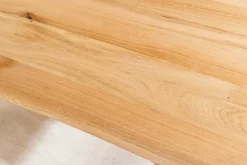 Massivholz Esstisch WILD OAK 160cm natur schwarz Wildeiche Baumkante geölt X-Gestell