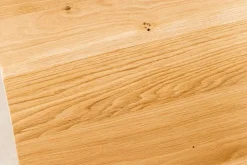 Massivholz Esstisch WILD OAK 200cm natur Wildeiche Schweizer Kante Edelstahl U-Gestell