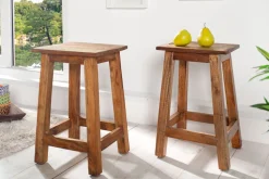 Massivholz Hocker JAKARTA 50cm recycelt Beistelltisch Sitzhocker