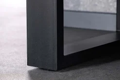 Massivholz Sideboard BARRACUDA 150cm Teak Mango schwarz Metall recycelt