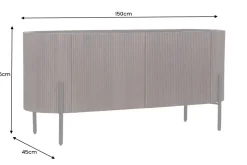 Massivholz Sideboard GATSBY 150cm dunkelbraun Mango Retro Design