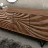 Massivholz Sideboard HURRICANE 175cm braun Akazie 3D-Design