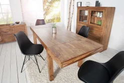 Massivholz Sideboard PURE 135cm braun Sheesham stone finish Kommode mit Schubladen