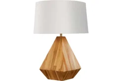 Massivholz Tischlampe DIAMOND 65cm Teak natur weiß modern handmade