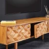 Massivholz TV-Lowboard ALPINE 145cm natur Akazie Retro Design honey finish