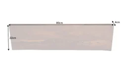 Massivholz Wandgarderobe MAMMUT 80cm braun Sheesham stone finish 6 Kleiderhaken