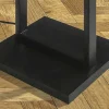 Minimalistische Stehlampe COLLEEN 160cm weiß schwarz Stoffschirm mit Metallfuß
