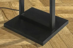 Minimalistische Stehlampe COLLEEN 160cm weiß schwarz Stoffschirm mit Metallfuß