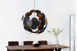 Moderne Design Hängeleuchte INFINITY HOME 70cm schwarz gold Pendelleuchte