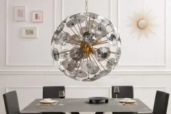 Moderne Design Hängeleuchte INFINITY HOME 65cm Glas gold Pendelleuchte
