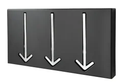 Moderne Design Wandgarderobe ARROW 30cm schwarz mit 3 Haken