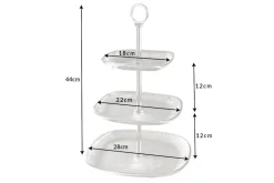 Moderne Etagere ORIENT 45cm silber Hammerschlag-Design mit drei Etagen
