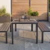Moderne Gartenbank DESIGNO 130cm anthrazit schwarz Aluminium wetterfest Outdoor Sitzbank