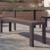Moderne Gartenbank DESIGNO 180cm dunkelbraun schwarz Aluminium wetterfest Outdoor Sitzbank