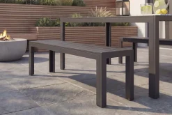 Moderne Gartenbank DESIGNO 180cm anthrazit schwarz Aluminium wetterfest Outdoor Sitzbank
