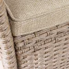 Moderne Gartenbank PORTOFINO 140cm natur beige Polyrattan Sitzbank mit Tisch wetterfest