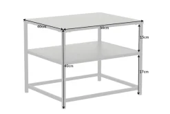 Moderner Beistelltisch DURA STEEL 50cm schwarz Metall mit Ablagefach