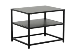 Moderner Beistelltisch DURA STEEL 50cm schwarz Metall mit Ablagefach