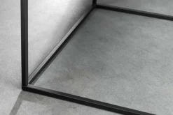 Moderner Couchtisch ARCHITECTURE 60cm weiß Marmor-Design Metallgestell