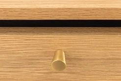 Moderner Couchtisch ATELIER 120cm natur Eiche schwarz mit zwei Schubladen