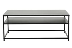 Moderner Couchtisch DURA STEEL 100cm schwarz Metall mit Ablagefach