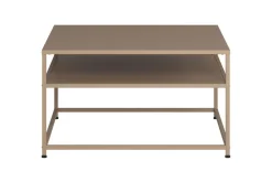 Moderner Couchtisch DURA STEEL 70cm greige Metall mit Ablagefach