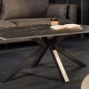 Moderner Couchtisch GALAXIE 100cm Aurora Oro schwarz gold sand Keramik