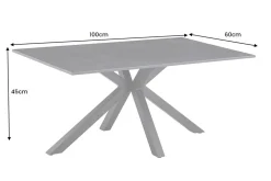 Moderner Couchtisch GALAXIE 100cm anthrazit Keramik schwarz Metall Sterngestell
