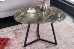 Moderner Couchtisch MARVELOUS 70cm taupe Marmor Keramik made in Italy