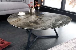 Moderner Couchtisch MARVELOUS 90cm taupe Marmor Keramik made in Italy