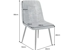 Moderner Design Stuhl TRES CHIC grün Chenille Cremona schwarze Metallbeine
