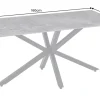 Moderner Esstisch GALAXIE 160cm weiß Keramik Marmor-Design glänzend Metallgestell schwarz