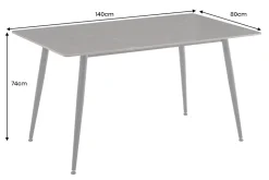 Moderner Esstisch MILANO 140cm anthrazit Keramik schwarze Metallbeine