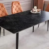 Moderner Esstisch MILANO 120cm anthrazit Keramik schwarze Metallbeine