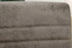 Moderner Freischwinger Stuhl LOFT taupe grau Microfaser mit Armlehne Eisengestell schwarz
