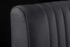Moderner Freischwinger Stuhl BIG ASTON Echtleder schwarz Taschenfederkern Metall