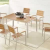Moderner Gartenstuhl DESIGNO natur greige Aluminium stapelbar wetterfest