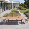 Moderner Gartentisch DESIGNO 200cm natur greige Aluminium wetterfest X-Gestell