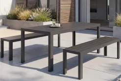 Moderner Gartentisch DESIGNO 205cm anthrazit schwarz Aluminium wetterfest