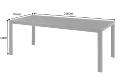 Moderner Gartentisch DESIGNO 205cm anthrazit schwarz Aluminium wetterfest
