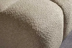 Moderner Hocker CLOUD 100cm champagner greige Bouclé Federkern Fußhocker Sitzhocker