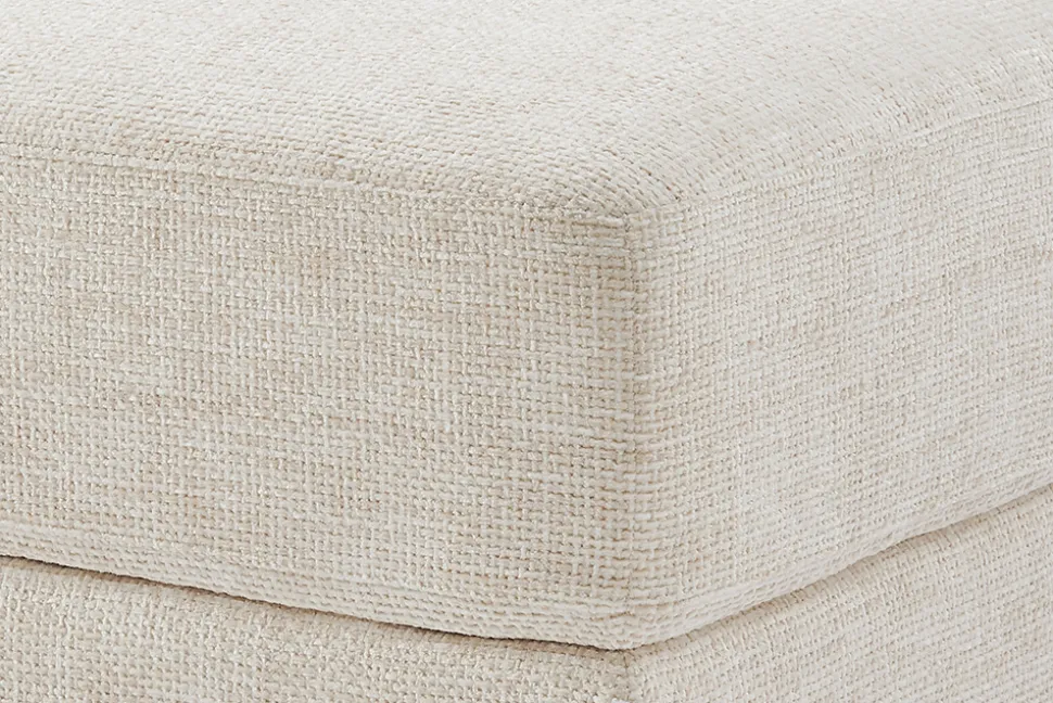 Moderner Hocker LOFT 75cm champagner beige Chenille Nosagfederung Taschenfederkern