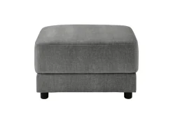 Moderner Hocker LOFT 75cm grau Vogue Velours Samt Nosagfederung Taschenfederkern