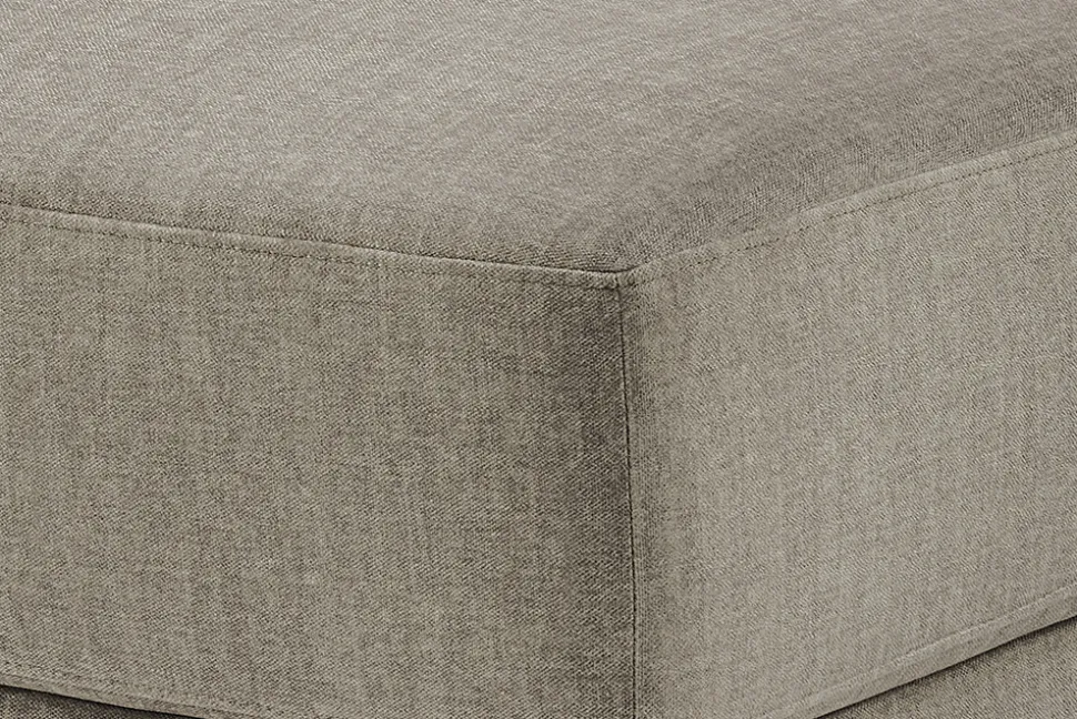 Moderner Hocker LOFT 75cm taupe Vogue Velours Samt Nosagfederung Taschenfederkern