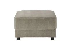 Moderner Hocker LOFT 75cm taupe Vogue Velours Samt Nosagfederung Taschenfederkern