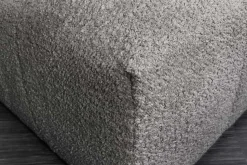 Moderner Hocker ROYAL 120cm grau Bouclé Federkern Sitzhocker Fußhocker